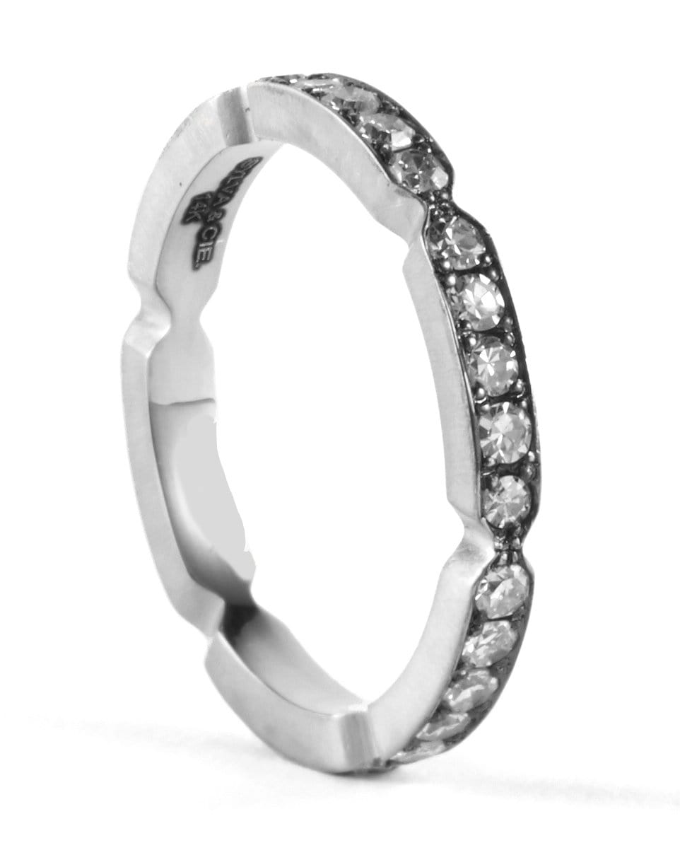 SYLVA & CIE-Diamond Pinch Eternity Band - White Gold-WHITE GOLD