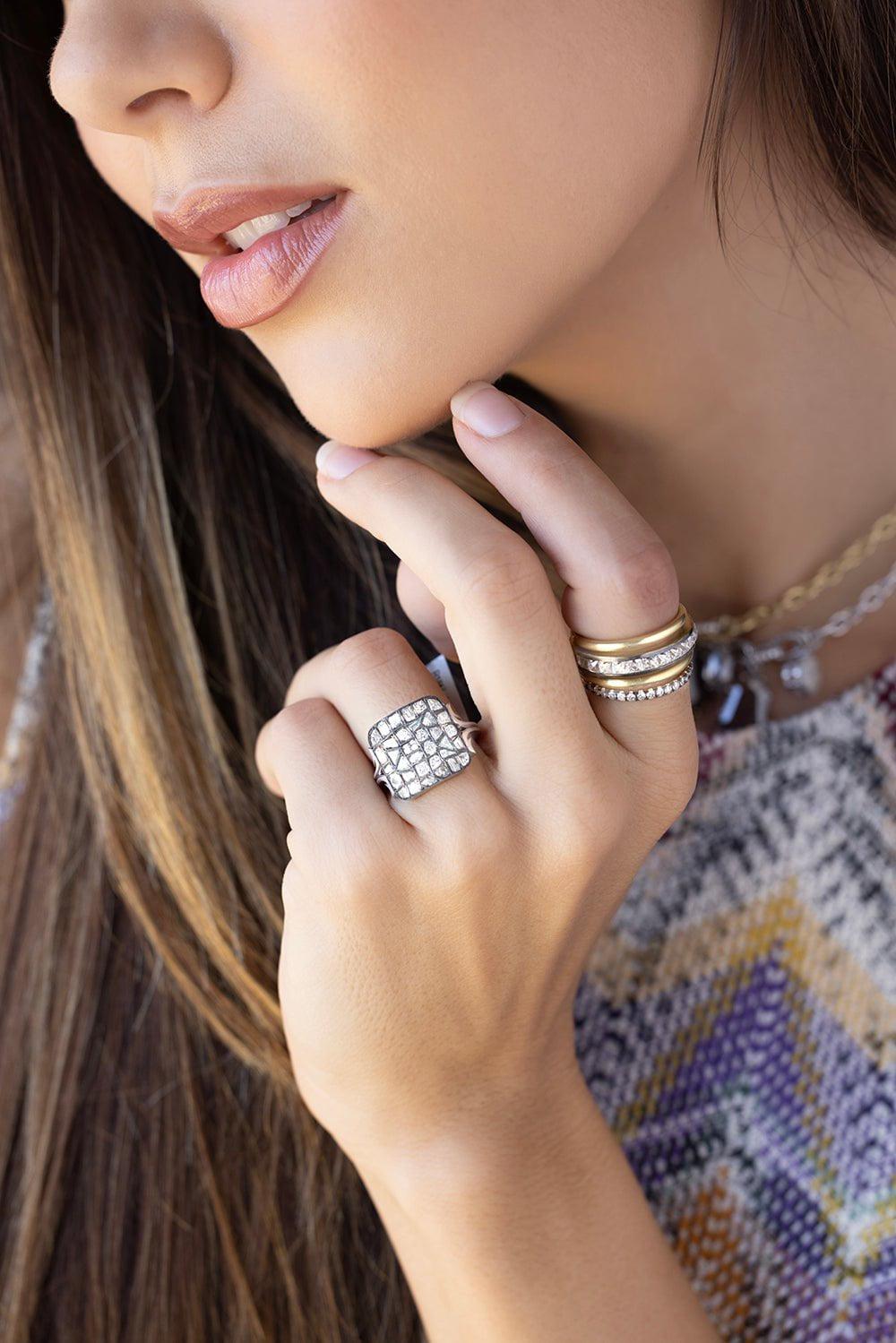 SYLVA & CIE-Square Ten Table Ring-WHITE GOLD