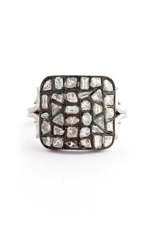 SYLVA & CIE-Square Ten Table Ring-WHITE GOLD