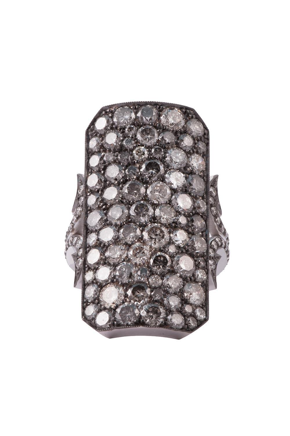 Diamond Long Ten Table Ring-WHITE GOLD-7.5-JEWELRYFINE JEWELRING-SYLVA & CIE