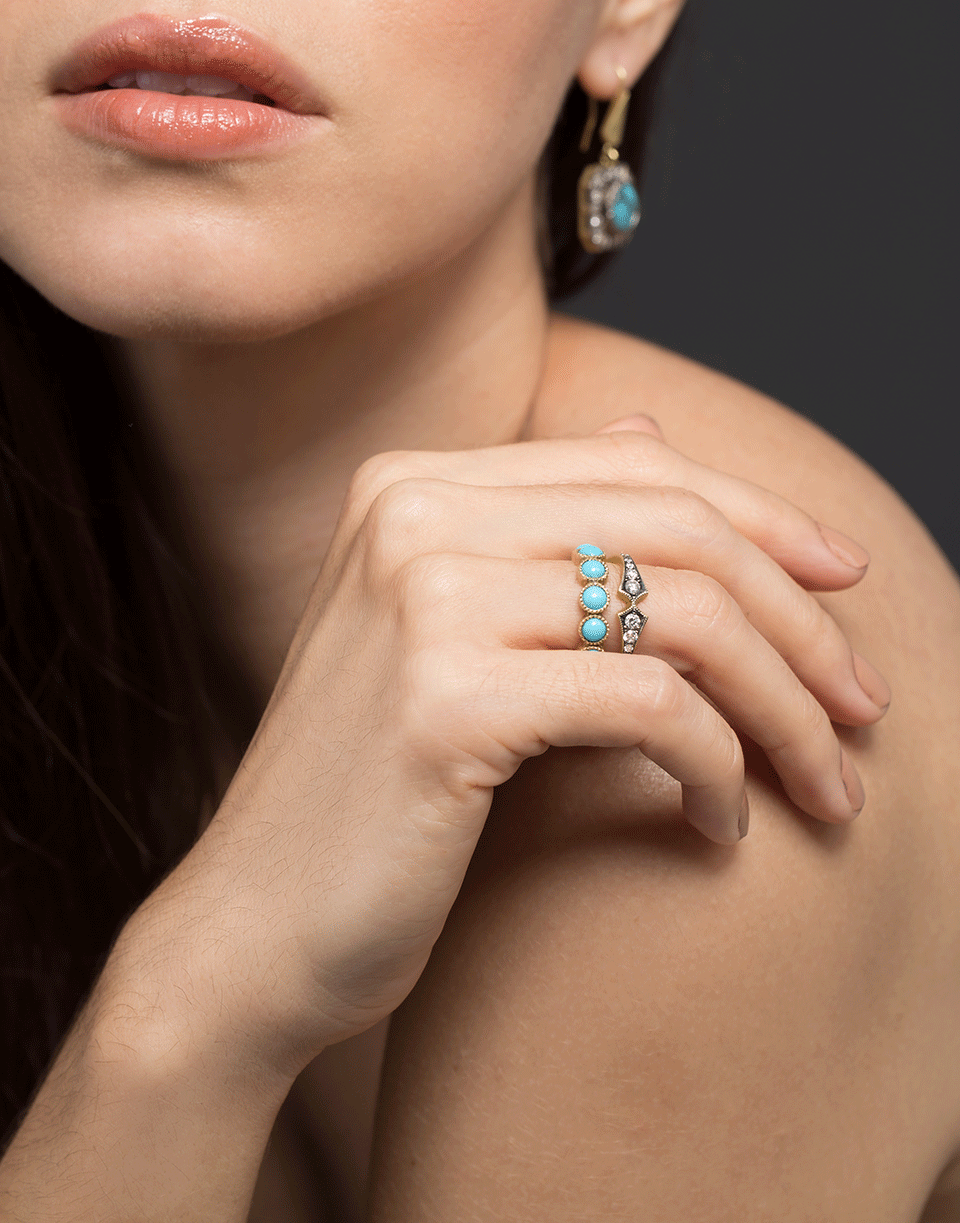 SYLVA & CIE-Turquoise Eternity Band-YELLOW GOLD