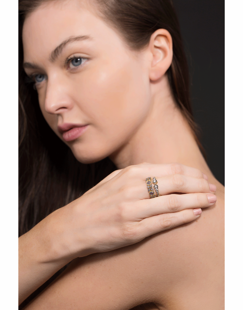 SYLVA & CIE-Diamond Corset Stack Ring-YELLOW GOLD