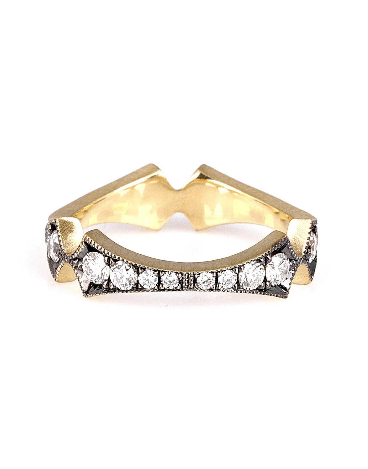 SYLVA & CIE-Diamond Corset Stack Ring-YELLOW GOLD