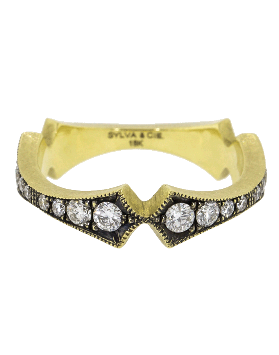 SYLVA & CIE-Diamond Corset Stack Ring-YELLOW GOLD