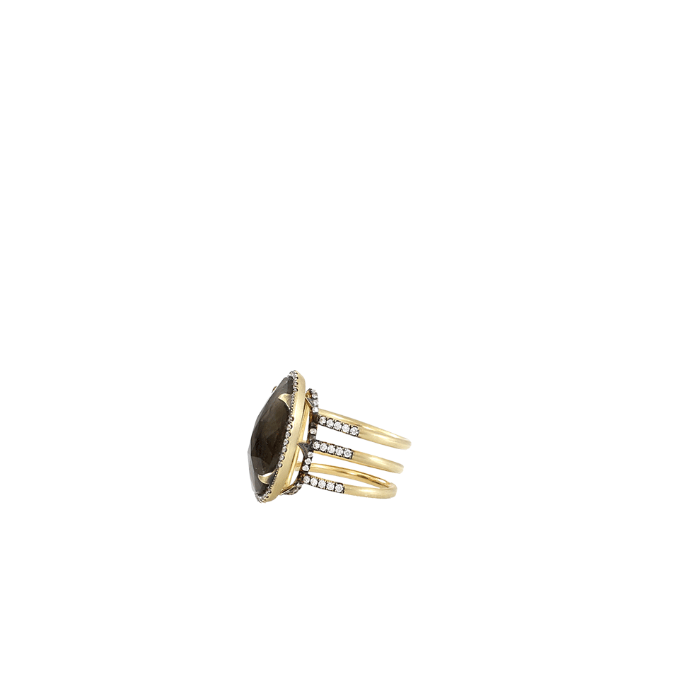 SYLVA & CIE-Labradorite And Diamond Ring-YELLOW GOLD