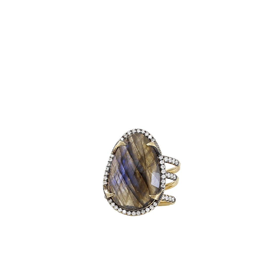 SYLVA & CIE-Labradorite And Diamond Ring-YELLOW GOLD