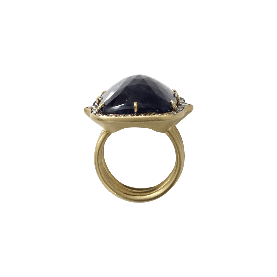 SYLVA & CIE-Sapphire Triple Shank Ring-YELLOW GOLD