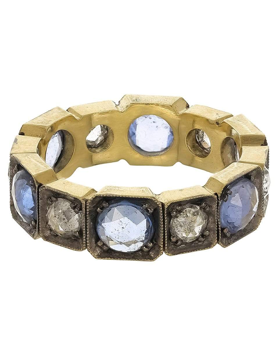 SYLVA & CIE-Blue Sapphire and Diamond Band Ring-YELLOW GOLD