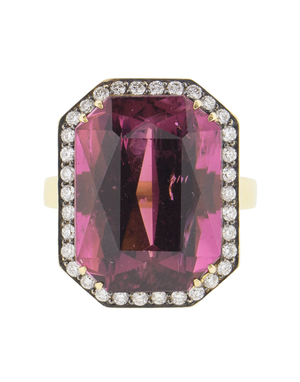 SYLVA & CIE-Rhodolite And Diamond Ring-YELLOW GOLD
