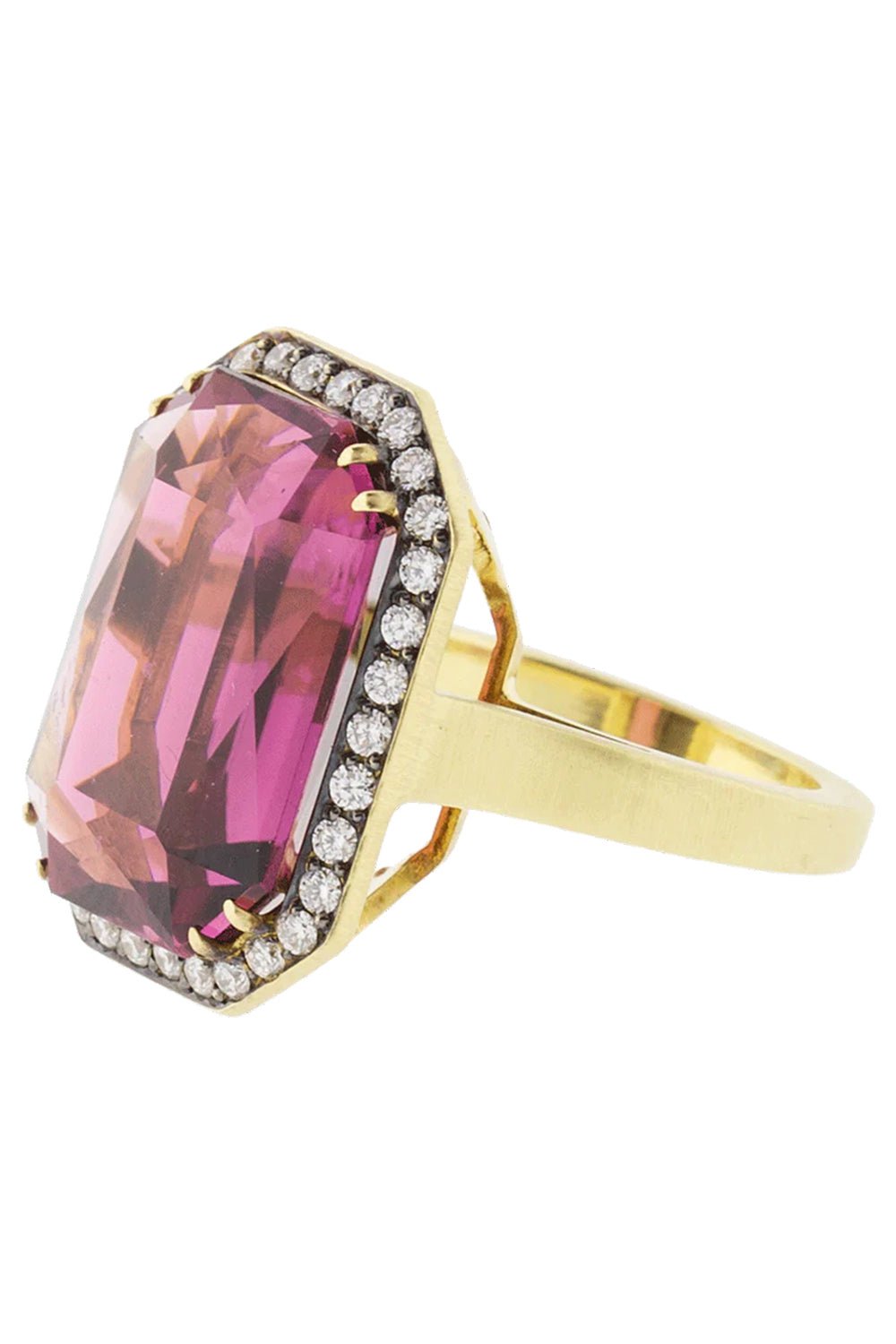 SYLVA & CIE-Rhodolite And Diamond Ring-YELLOW GOLD