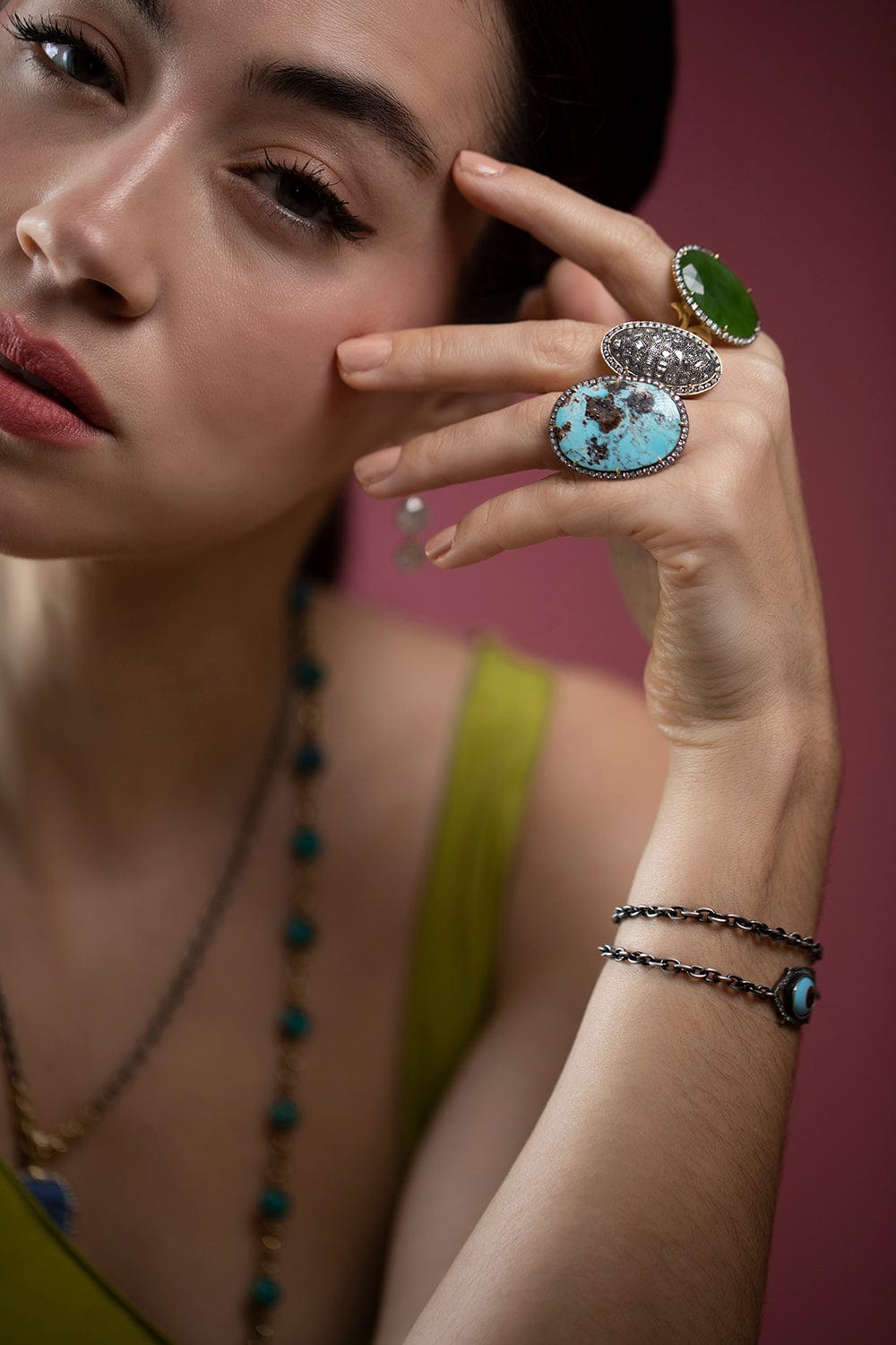 SYLVA & CIE-Sleeping Beauty Turquoise Ring-YELLOW GOLD