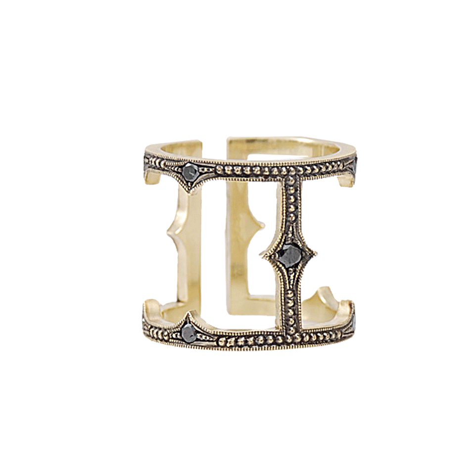 SYLVA & CIE-Black Diamond Cage Ring-YELLOW GOLD