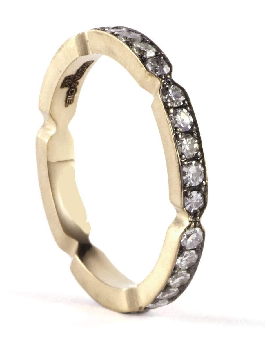 SYLVA & CIE-Diamond Pinch Eternity Band - Yellow Gold-YELLOW GOLD