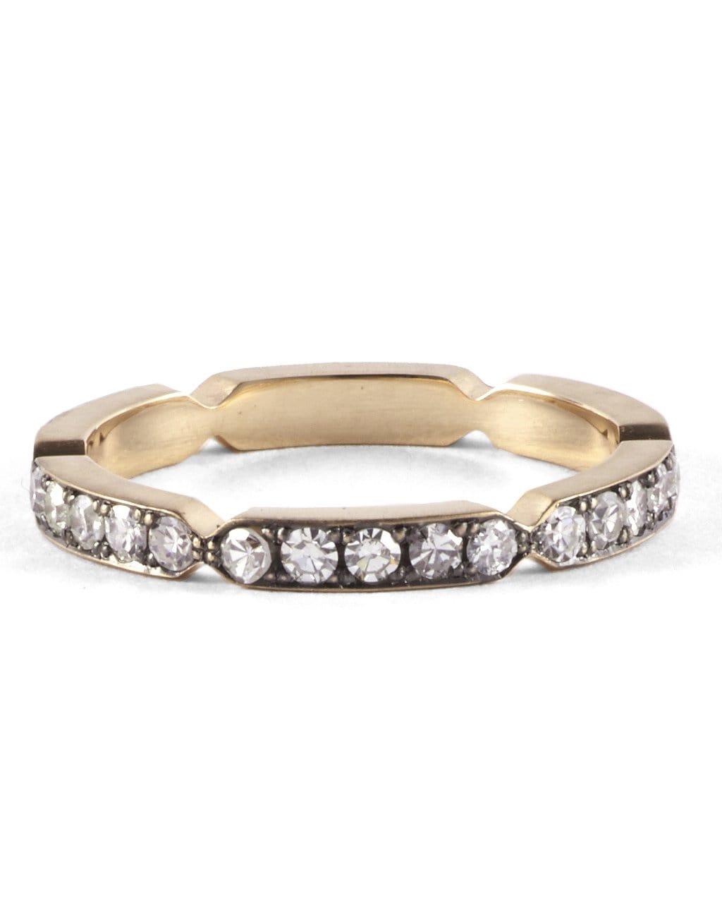 SYLVA & CIE-Diamond Pinch Eternity Band - Yellow Gold-YELLOW GOLD