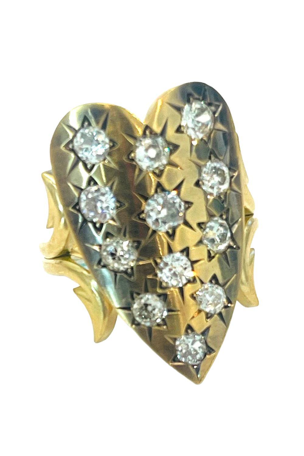  Diamond Twinkle Heart Ten Table Ring-YELLOW GOLD-7-JEWELRYFINE JEWELRING-SYLVA & CIE 