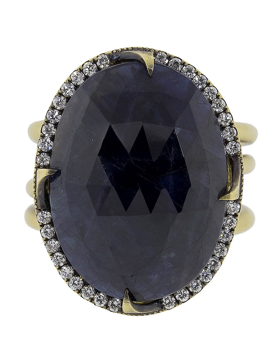 SYLVA & CIE-Oval Faceted Sapphire Ring-YELLOW GOLD