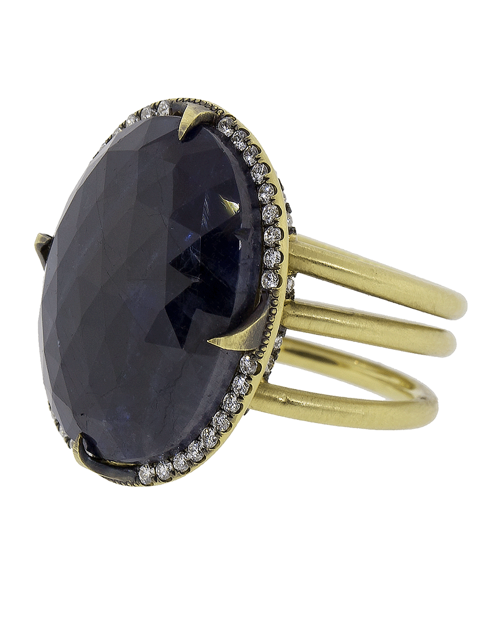 SYLVA & CIE-Oval Faceted Sapphire Ring-YELLOW GOLD