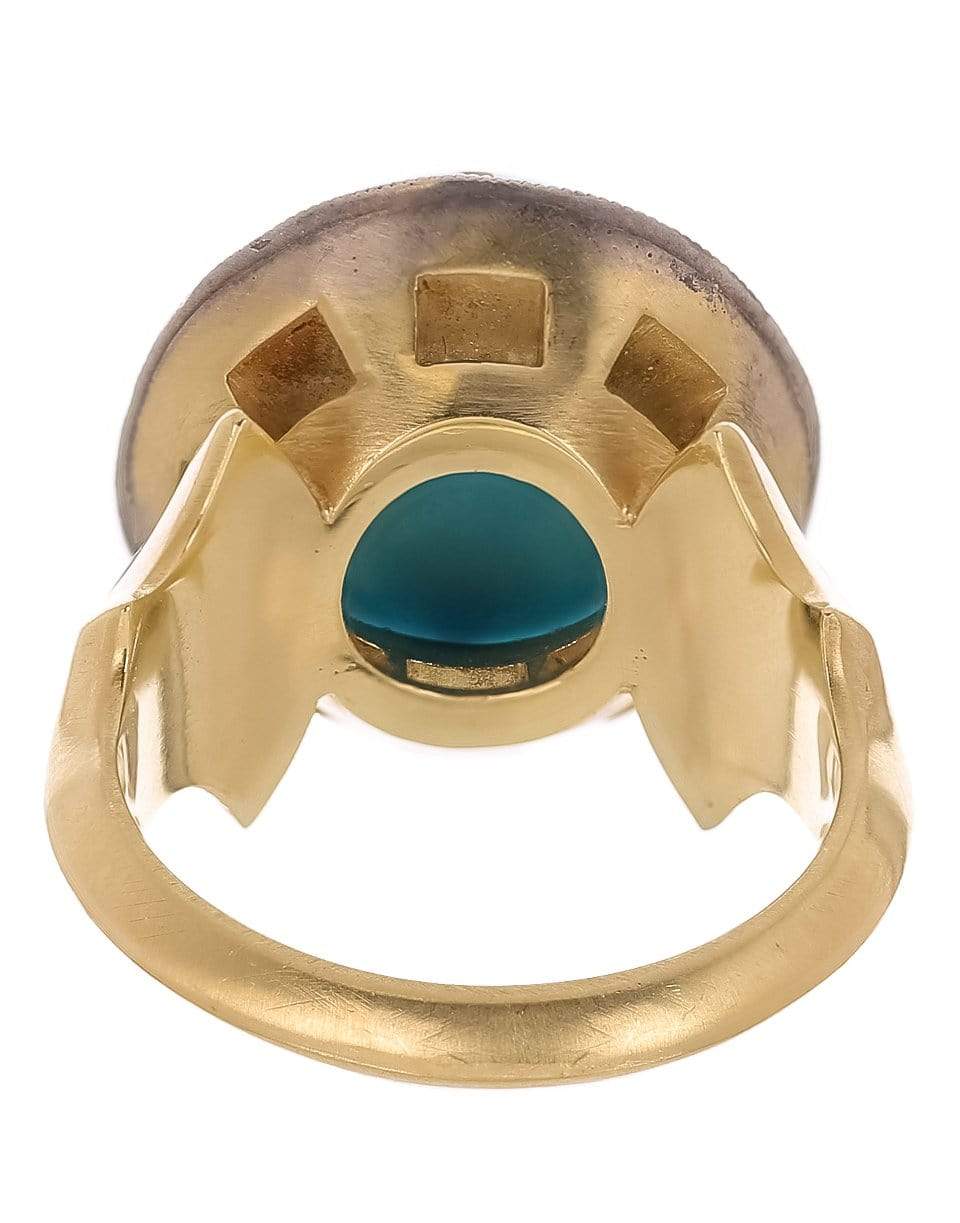SYLVA & CIE-Turquoise And Diamond Ring-YELLOW GOLD