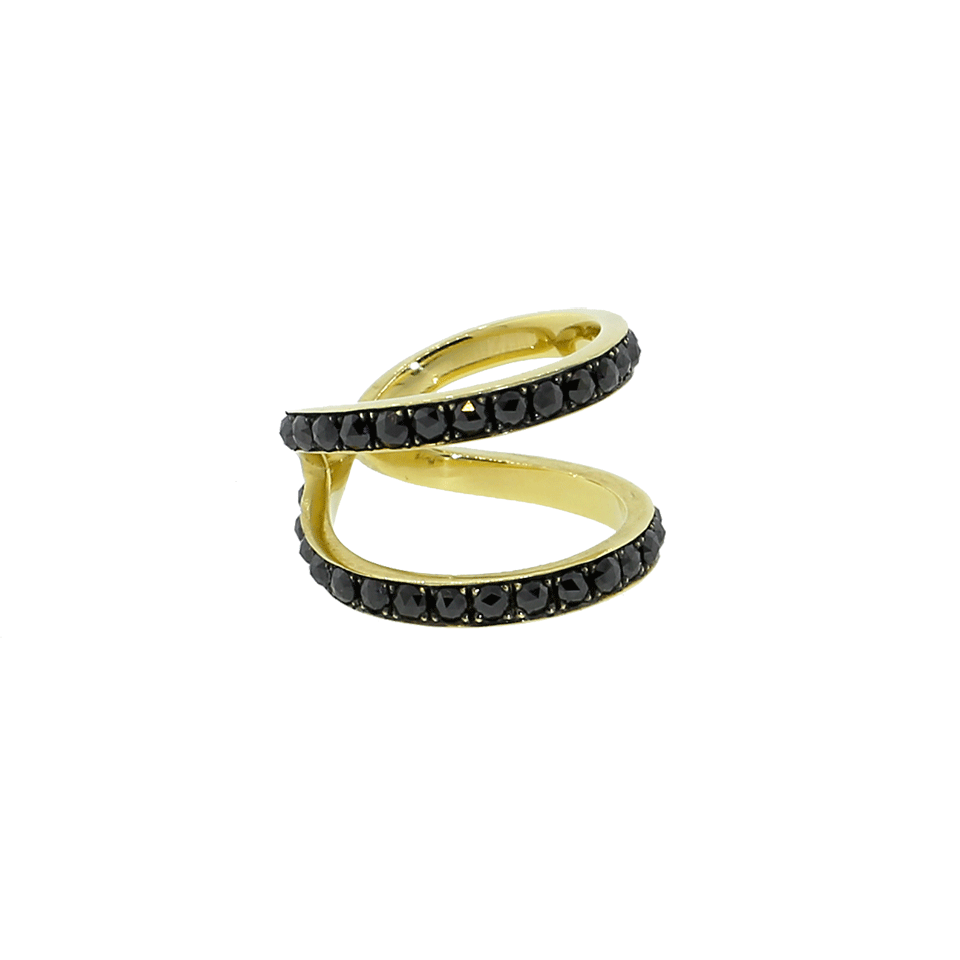 SYLVA & CIE-Wonder Woman Black Diamond Ring-YELLOW GOLD