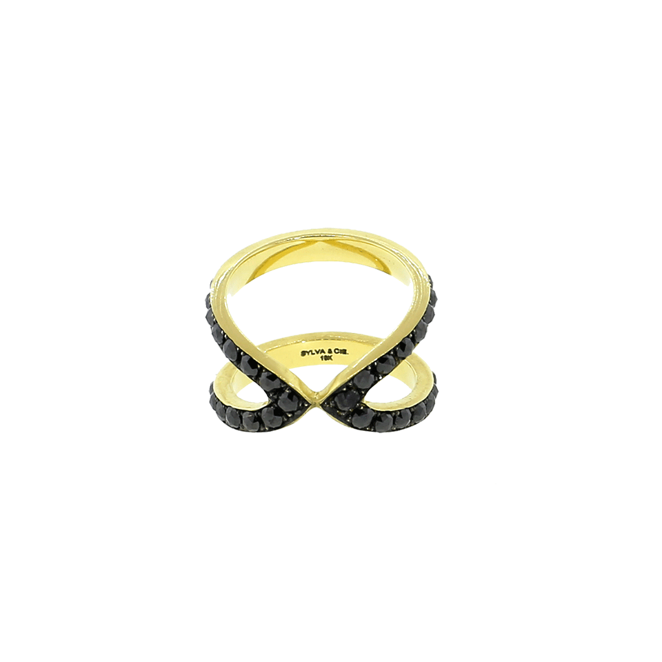 SYLVA & CIE-Wonder Woman Black Diamond Ring-YELLOW GOLD