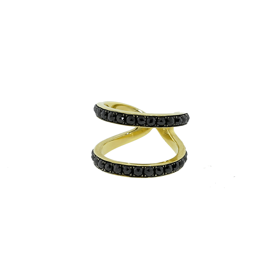 SYLVA & CIE-Wonder Woman Black Diamond Ring-YELLOW GOLD