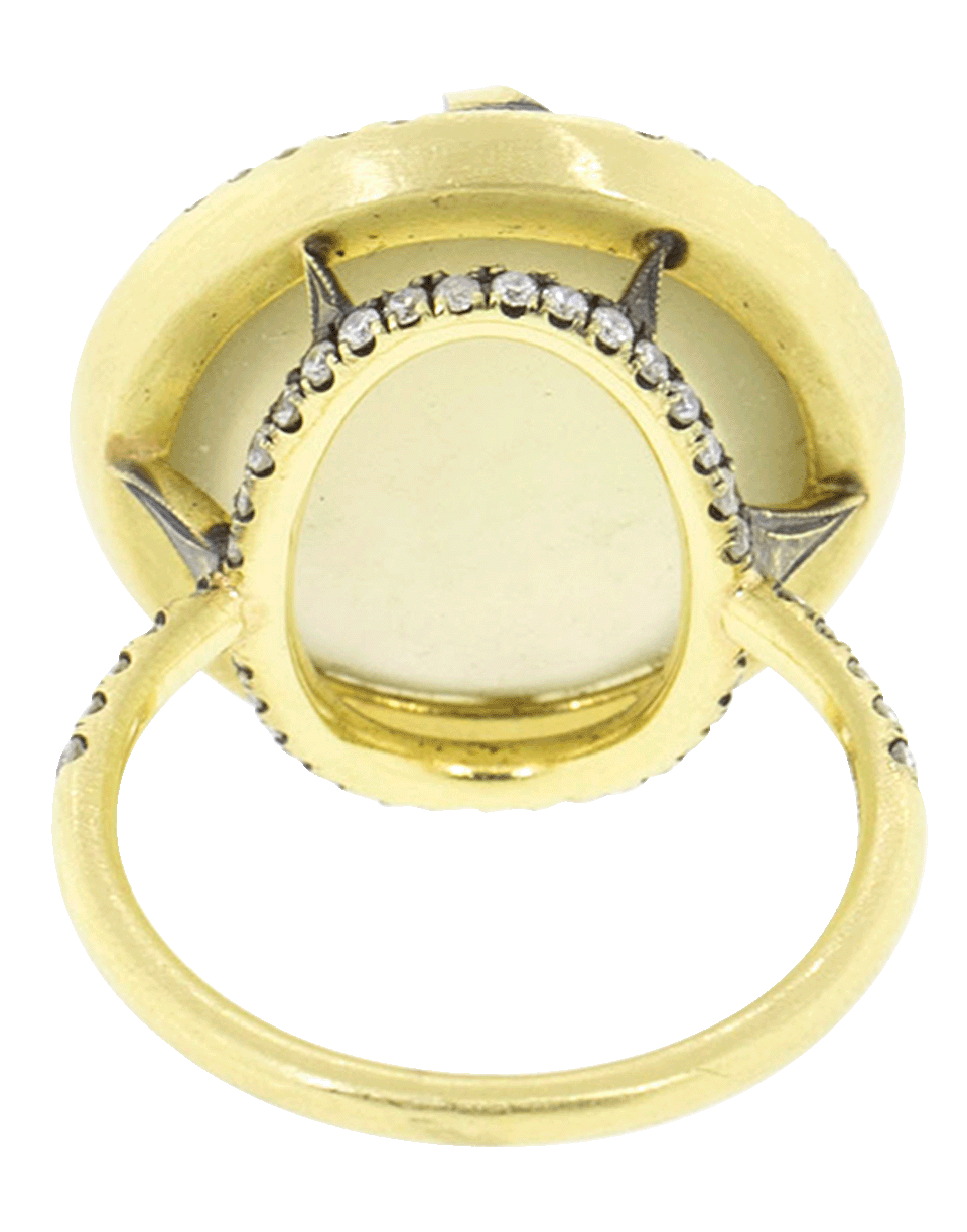 SYLVA & CIE-Cats Eye Quartz And Diamond Ring-YELLOW GOLD