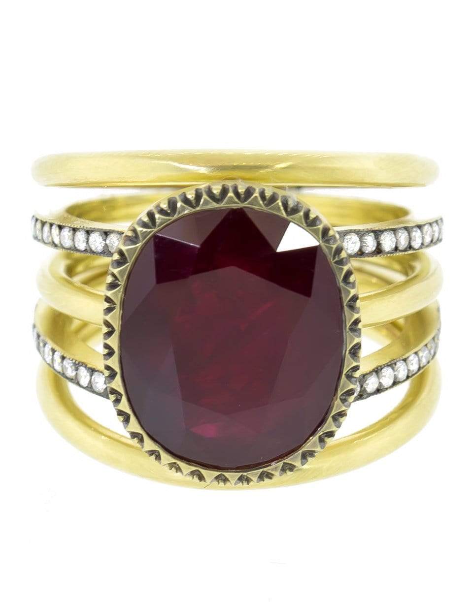 SYLVA & CIE-Mozambique Ruby and Diamond Ring-YELLOW GOLD