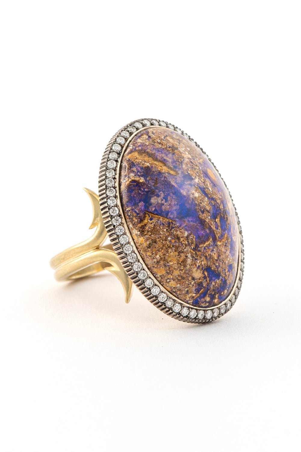 SYLVA & CIE-Oval Opal Diamond Ring-YELLOW GOLD