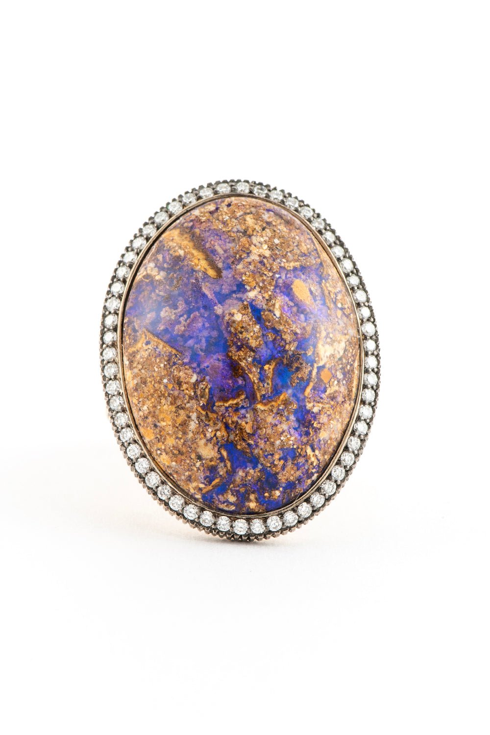SYLVA & CIE-Oval Opal Diamond Ring-YELLOW GOLD