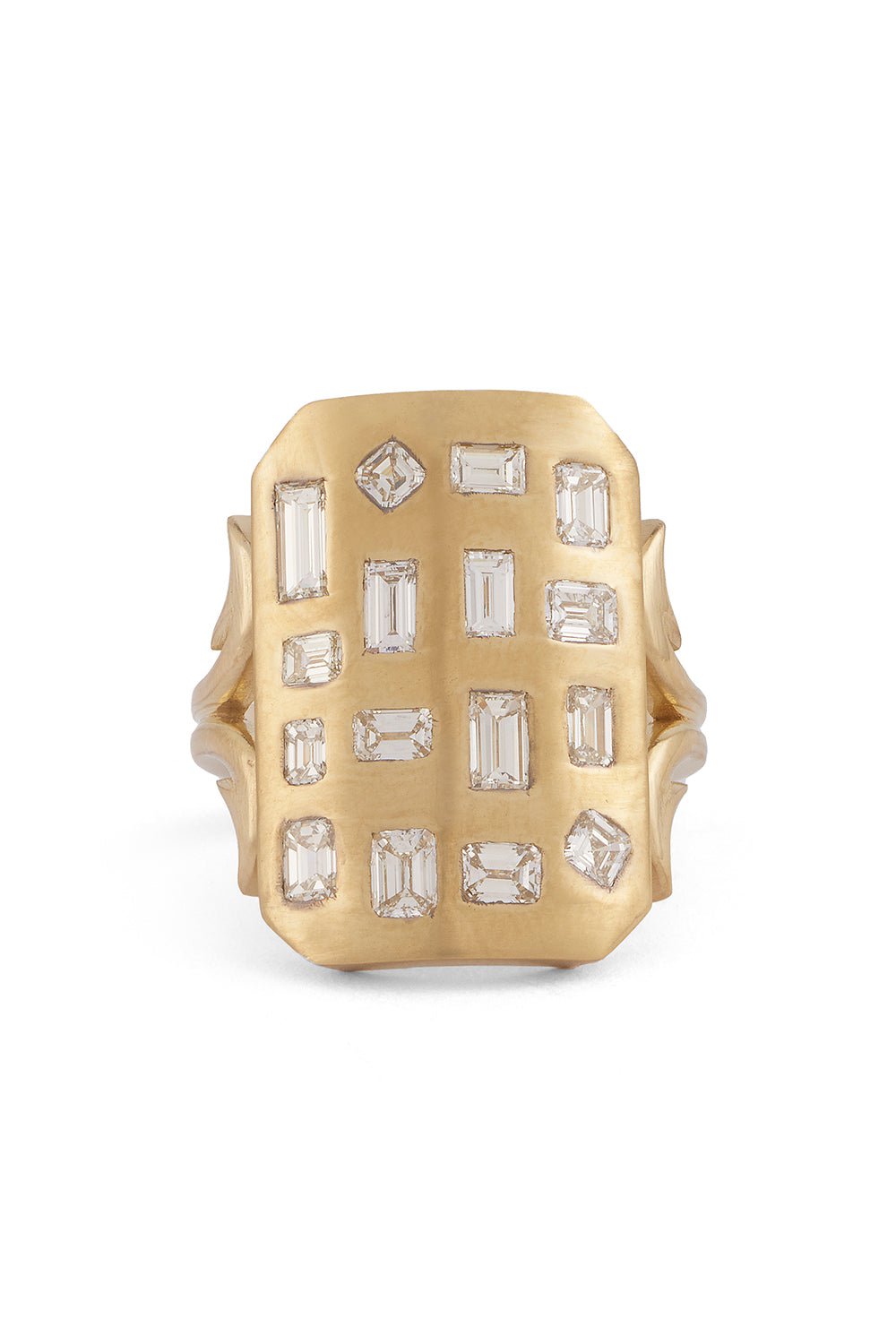 SYLVA & CIE-Baguette Diamond Ten Table Ring-YELLOW GOLD