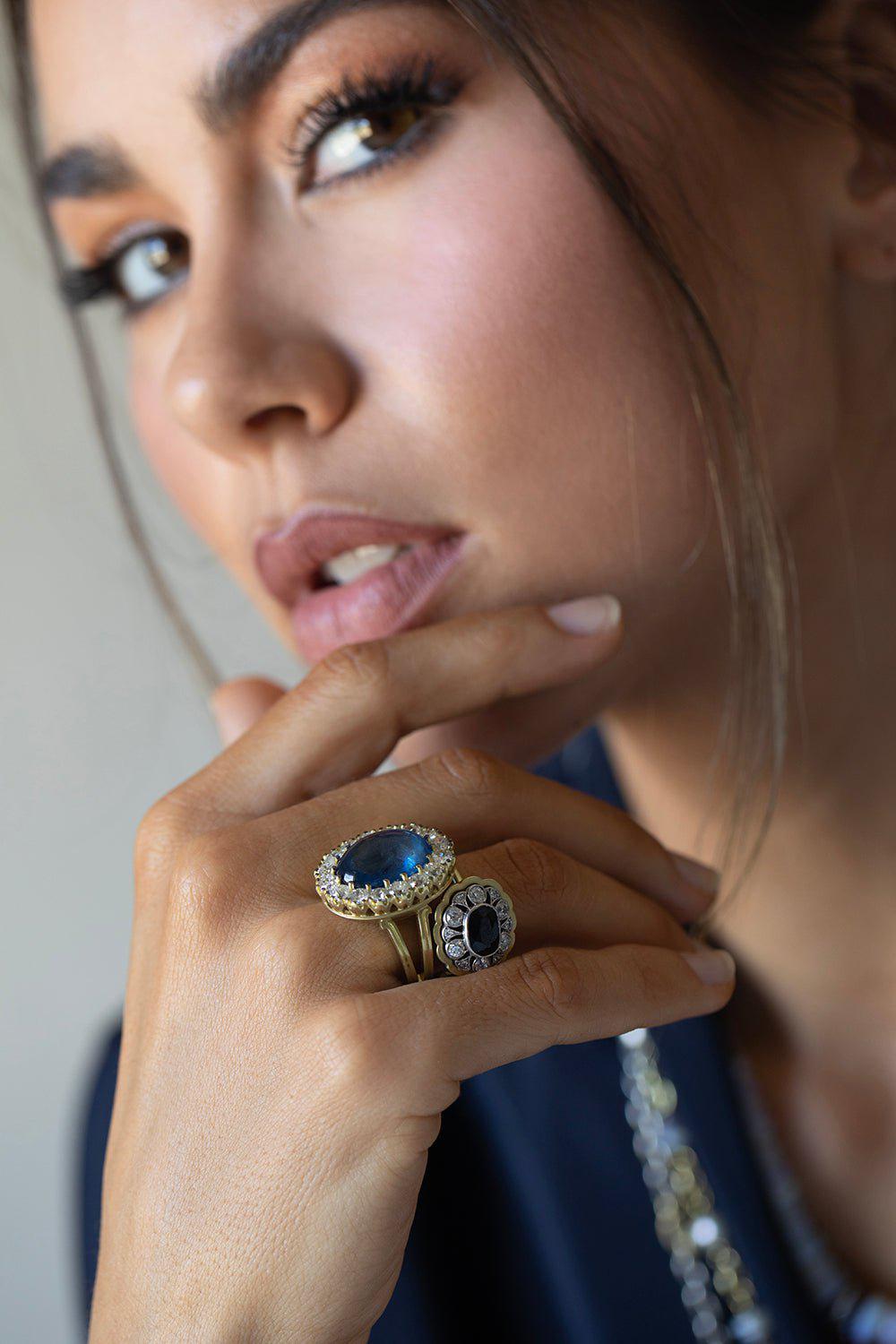 SYLVA & CIE-Ceylon Blue Sapphire Ring-YELLOW GOLD