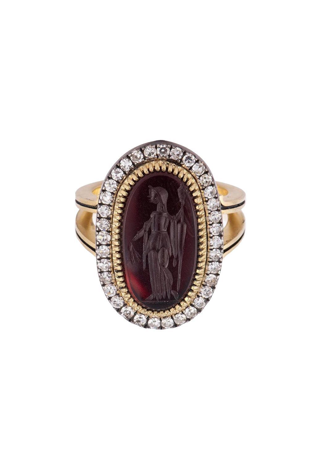 Diana Carnelian Vintage Ring-YELLOW GOLD-7.5-JEWELRYFINE JEWELRING-SYLVA & CIE