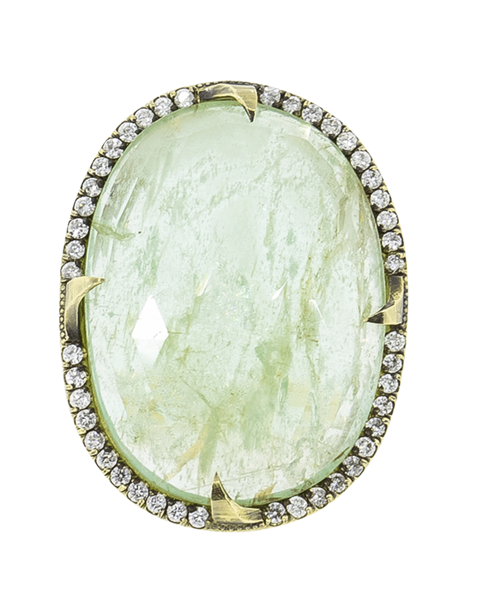 SYLVA & CIE-Emerald Oval Slice And Diamond Ring-YELLOW GOLD