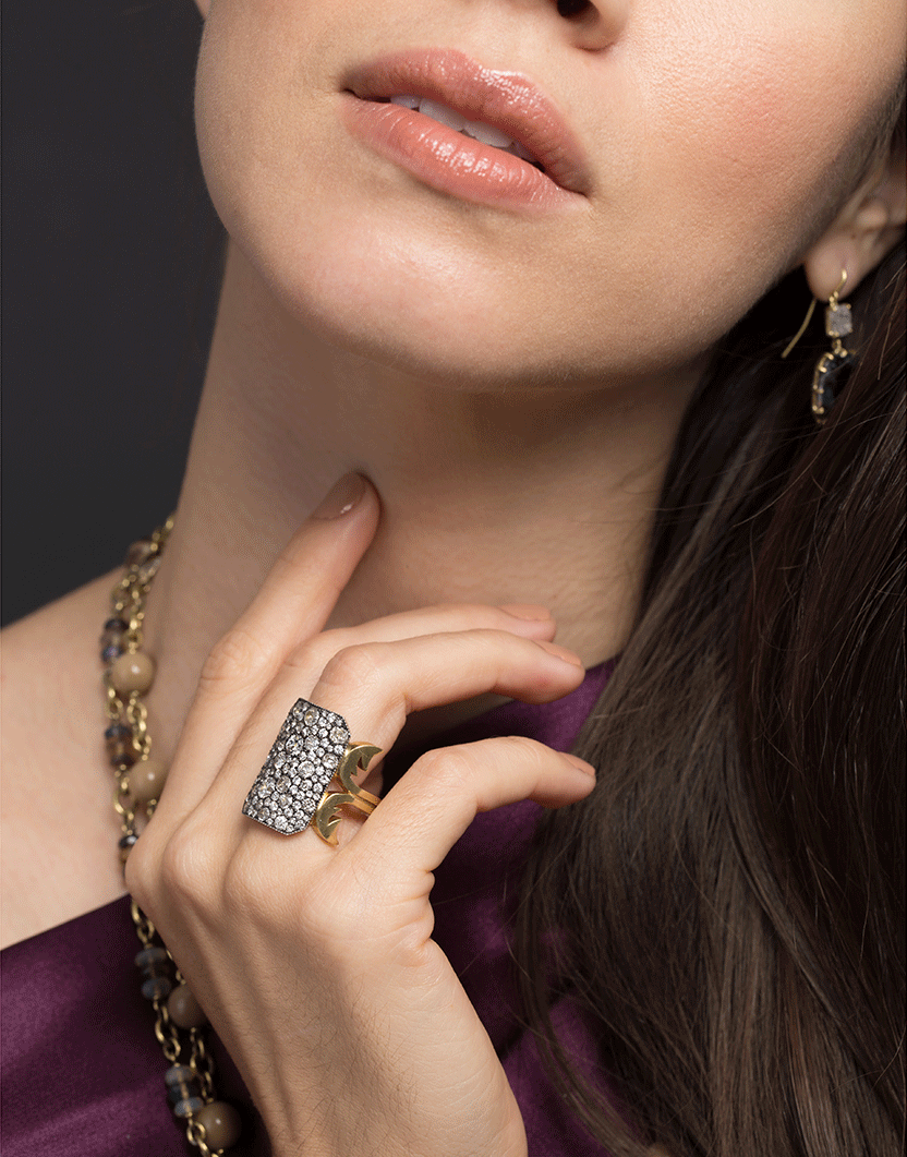 SYLVA & CIE-Old Euro Diamond Ten Table Ring-YELLOW GOLD