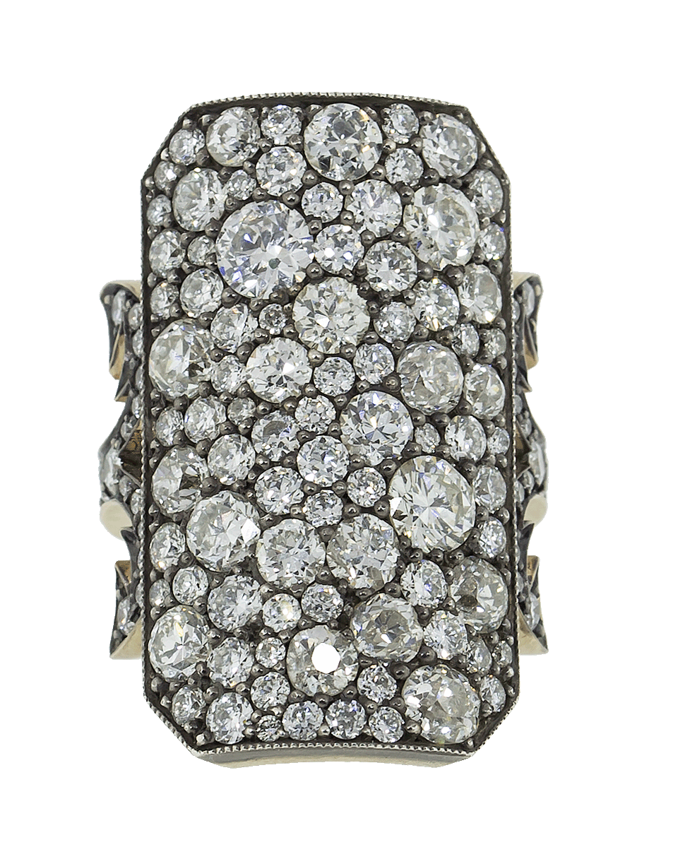 SYLVA & CIE-Long Old Euro Cut Diamond Ten Table Ring-YELLOW GOLD
