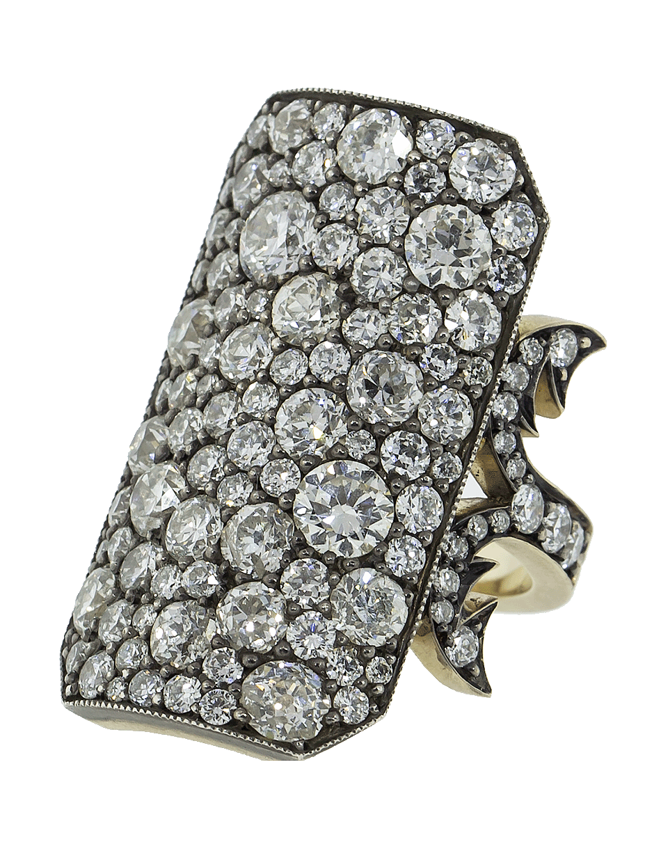 SYLVA & CIE-Long Old Euro Cut Diamond Ten Table Ring-YELLOW GOLD