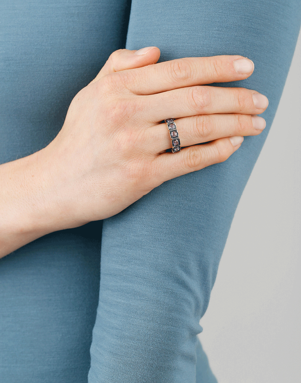 SYLVA & CIE-Square Sapphire Band Ring-YELLOW GOLD