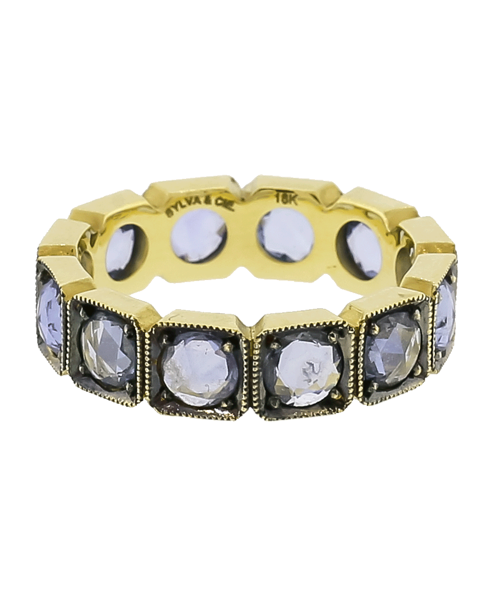 SYLVA & CIE-Square Sapphire Band Ring-YELLOW GOLD