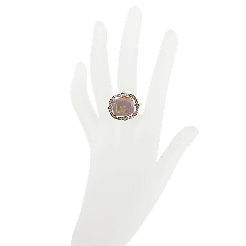 SYLVA & CIE-Opal with White Diamonds Ring-YLW GOLD