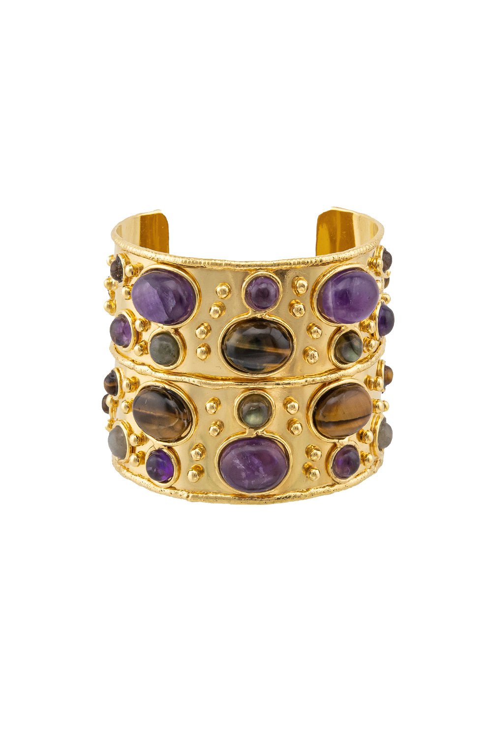 SYLVIA TOLEDANO-Amethyst Byzance Cuff Bracelet-GOLD
