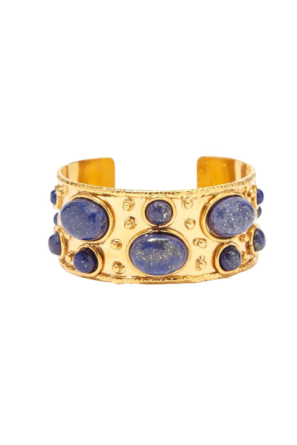 SYLVIA TOLEDANO-Lapis Lazuli Byzantine Cuff Bracelet-GOLD