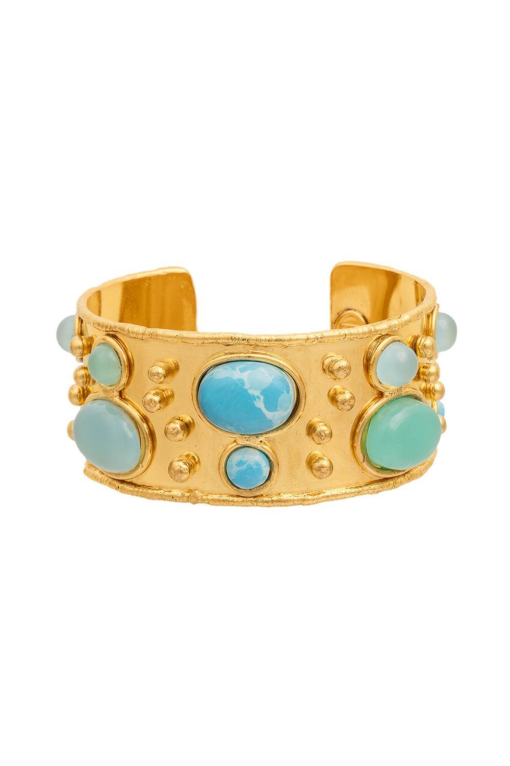 Larimar Byzantine Cuff Bracelet-LARIMAR-JEWELRYBOUTIQUEBRACELET O-SYLVIA TOLEDANO