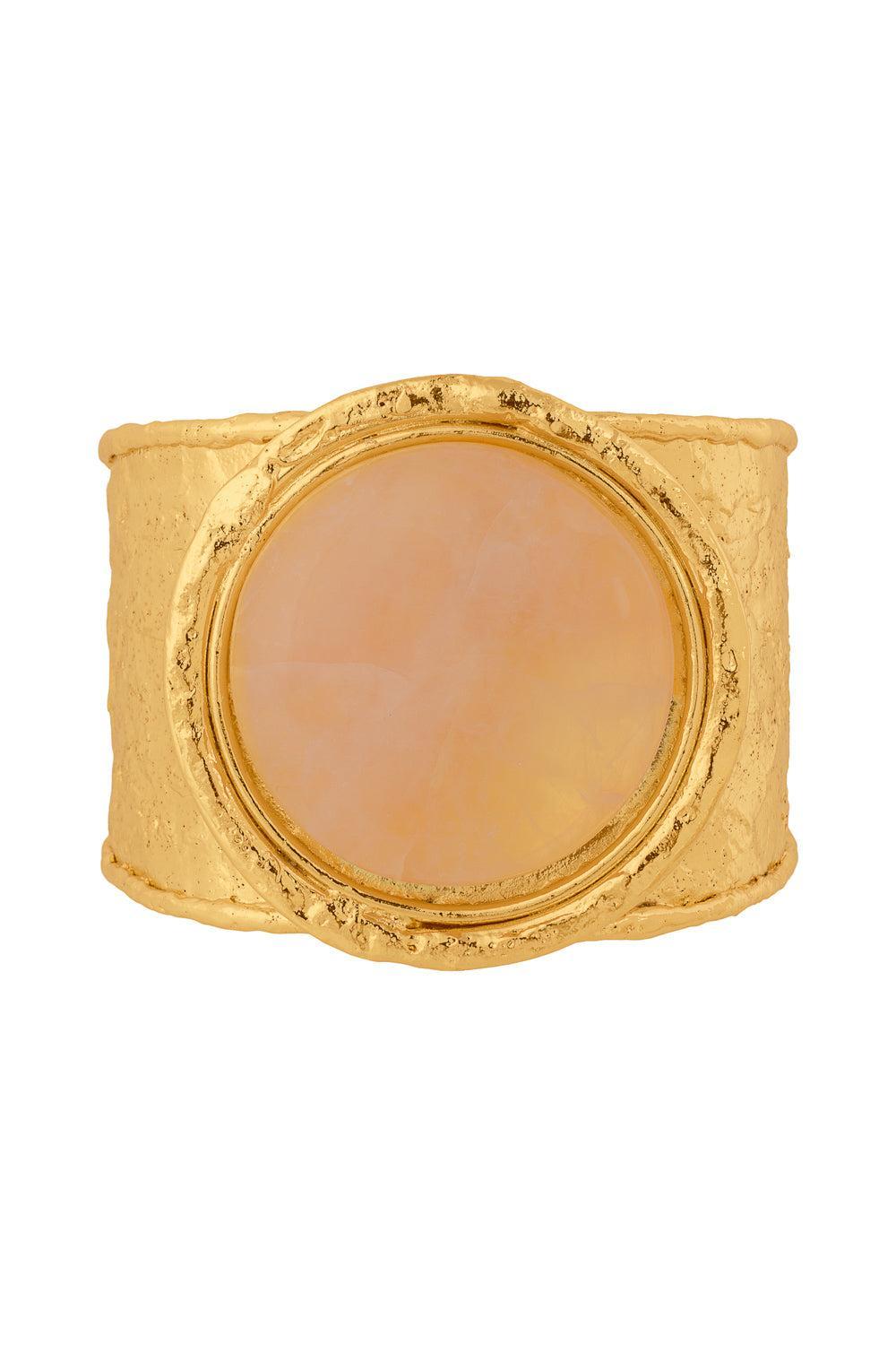 Pink Quartz Sphere Cuff Bracelet-PINK-JEWELRYBOUTIQUEBRACELET O-SYLVIA TOLEDANO