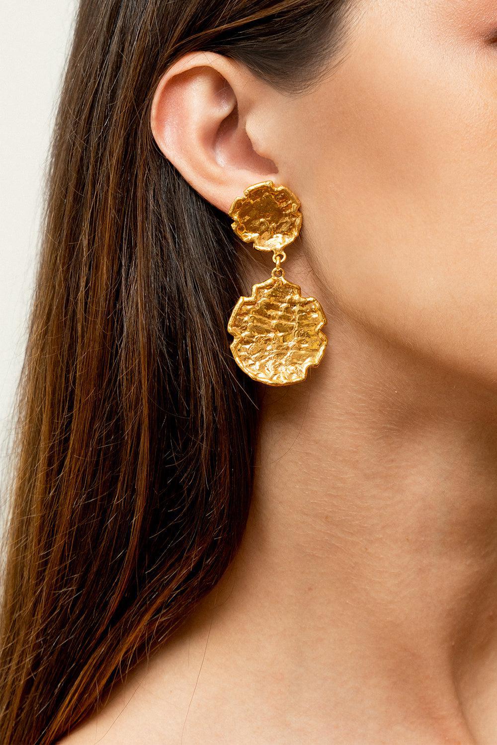 SYLVIA TOLEDANO-Swan Drop Earrings-GOLD