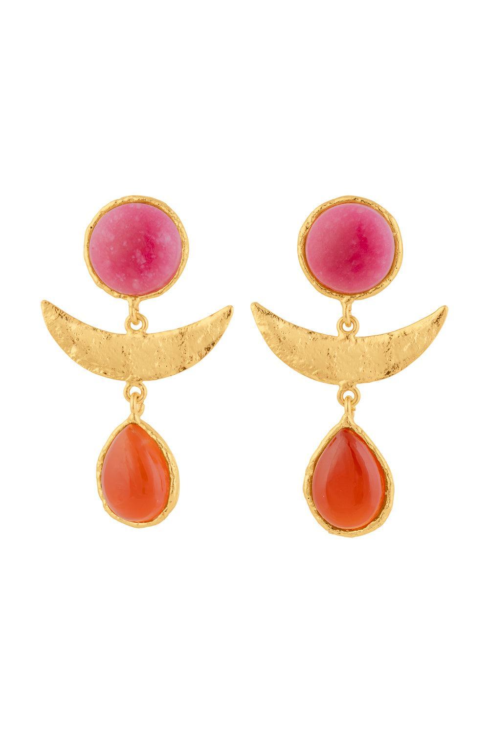 Pink Jasper Cornaline Earrings-PINK-JEWELRYBOUTIQUEEARRING-SYLVIA TOLEDANO