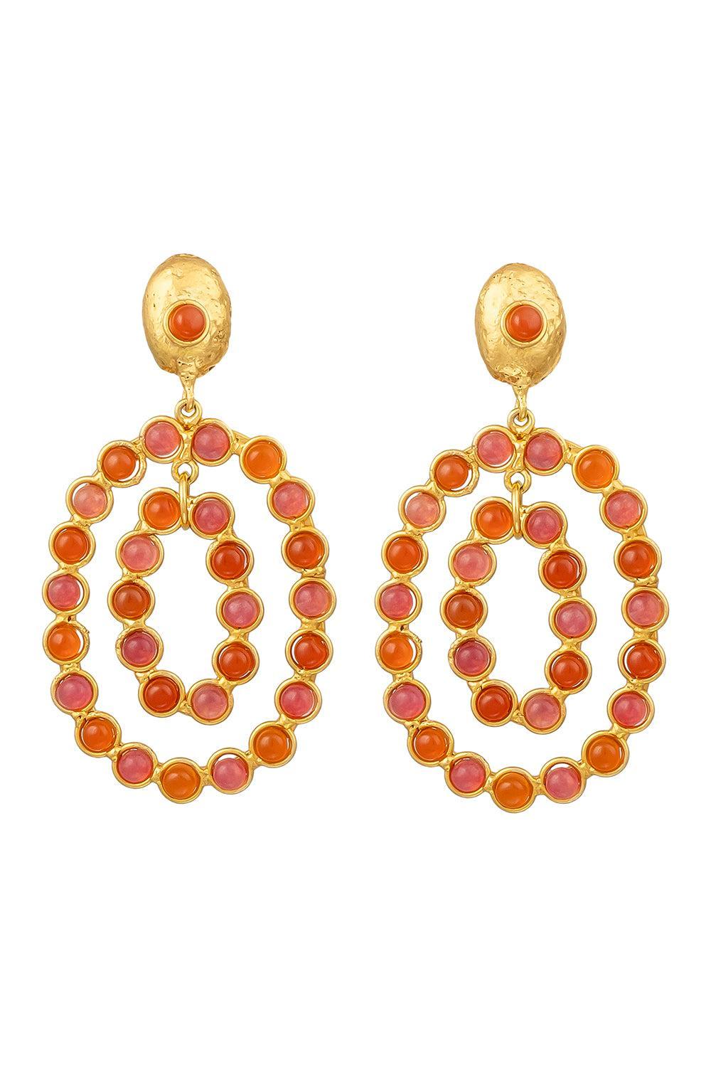 Pink Jade Cornaline Gina Earrings-PNK/ORNG-JEWELRYBOUTIQUEEARRING-SYLVIA TOLEDANO