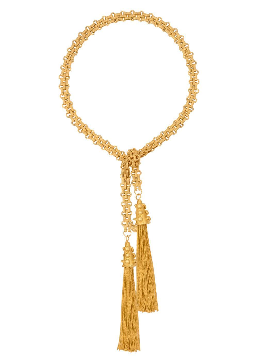Tie Necklace-GOLD-JEWELRYBOUTIQUENECKLACE O-SYLVIA TOLEDANO