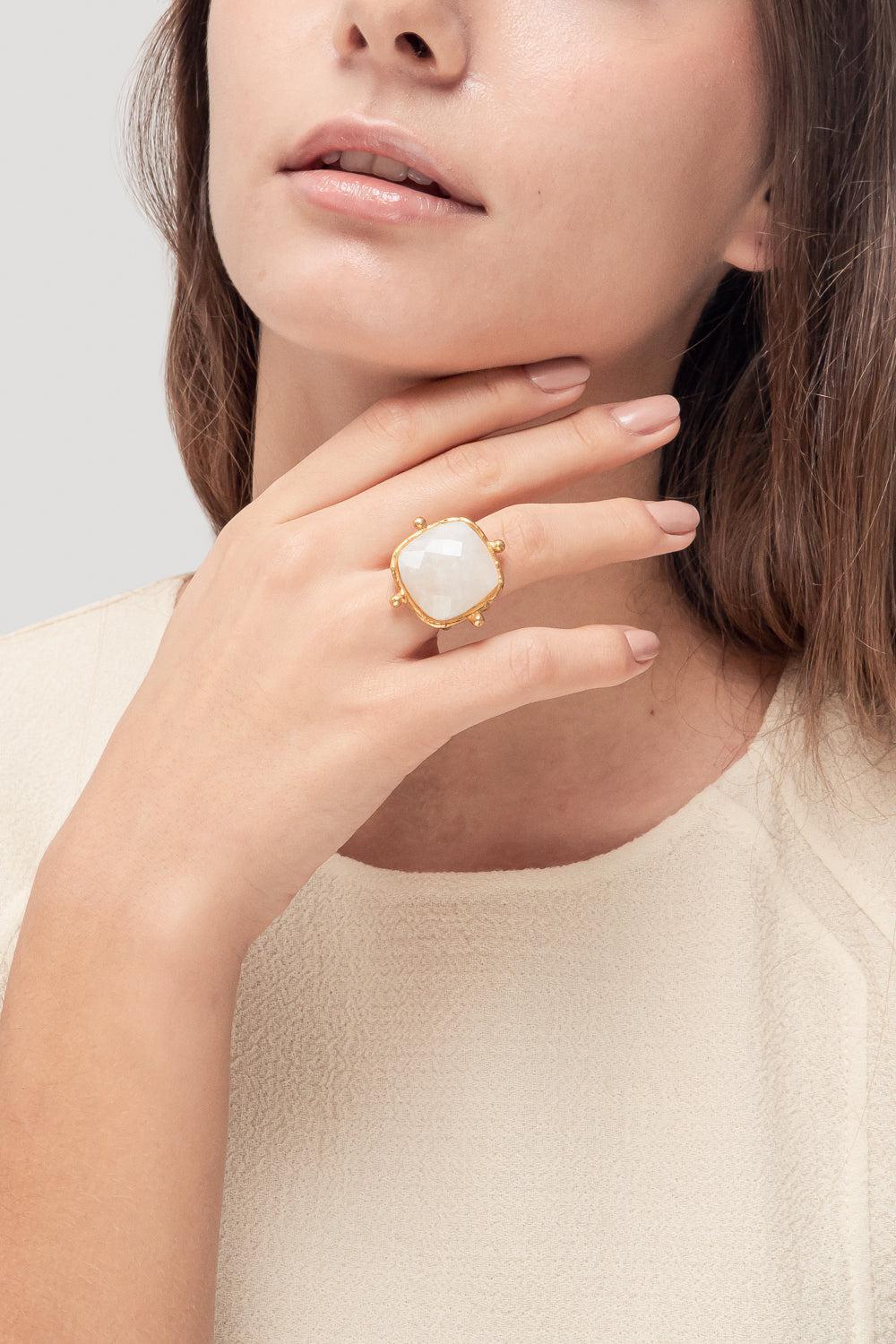 SYLVIA TOLEDANO-Moonstone Coussin Ring-GOLD
