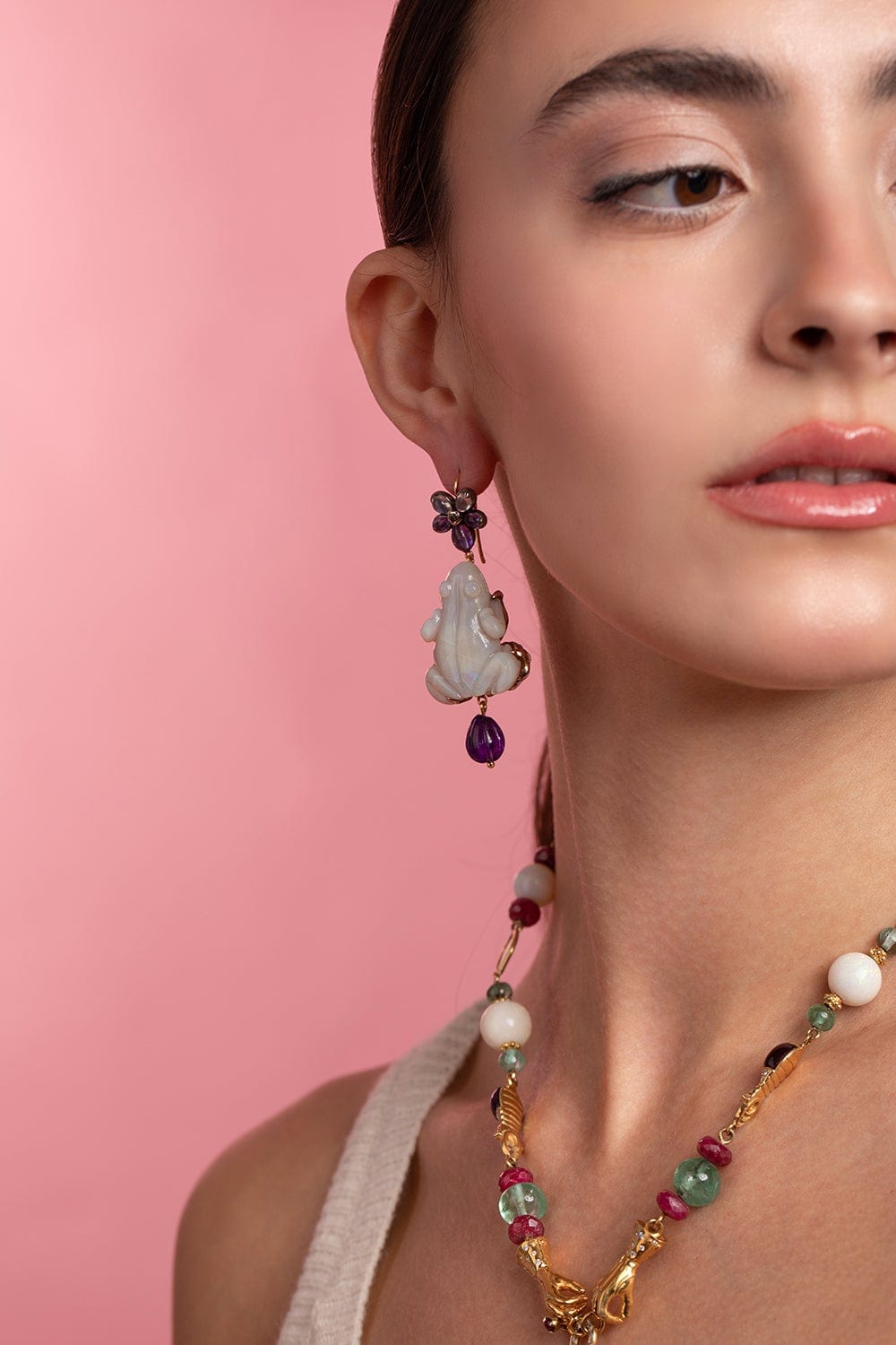 SYLVIE CORBELIN-Lucky Frog Earrings-YELLOW GOLD
