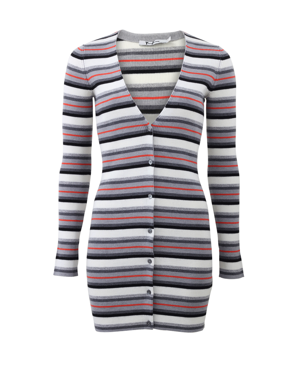T BY ALEXANDER WANG-Merino Fitted Striped Cardigan-